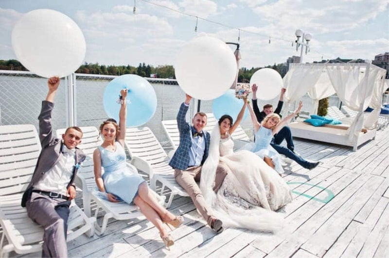 kockuu 5PCS Big White Balloons Giant 36 Inch Large White Balloon Jumbo Balloon for Birthday Wedding Baby Shower Carnival Party New Year's Day Decorations Supplies - Image 2